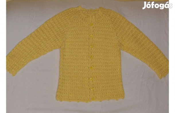 Új kislány kardigán, kézzel horgolt, gyönyörű. 6-8 év, 122-128