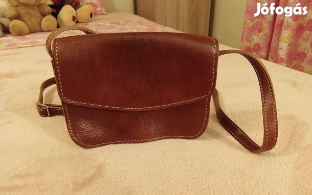 Új konyakbarna bőr női kistáska eladó