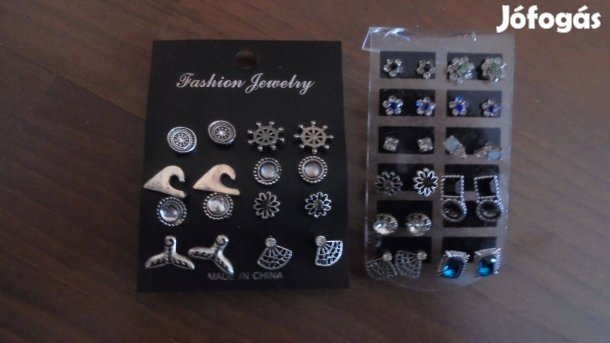 Új köves strasszköves vagy ezüst színű bizsu fülbevaló - többféle