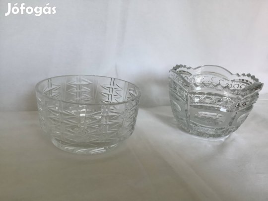 Új kristály metszett kináló tálka 2 db