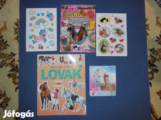 Új lovas foglalkoztató füzet és notesz, pacis matricás album