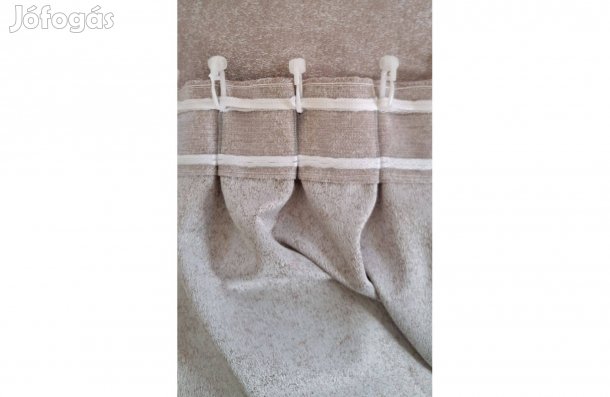 Új mogyoró-drapp dekor függöny 176x66 cm, 2db