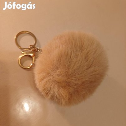 Új mogyoróbarna szőrme kulcstartó