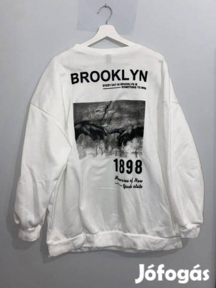 Új moletti fehér felső pulóver - 4XL