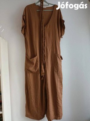 Új moletti len anyagú kezeslábas overál - 46