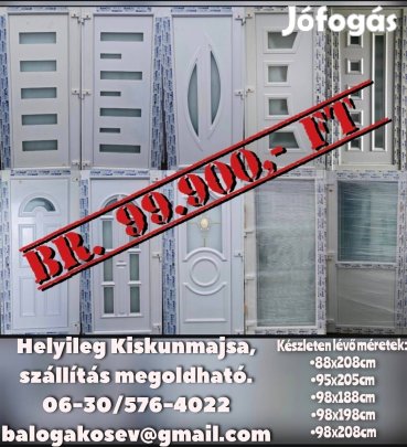 Új műanyag bejárati ajtó díszpanelos 