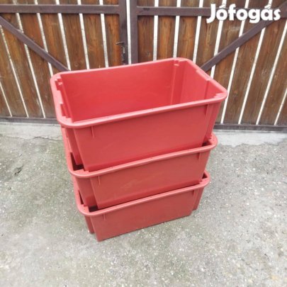 Új műanyag húsos láda böllér keverő sózó tiszta hús ipari piros tároló