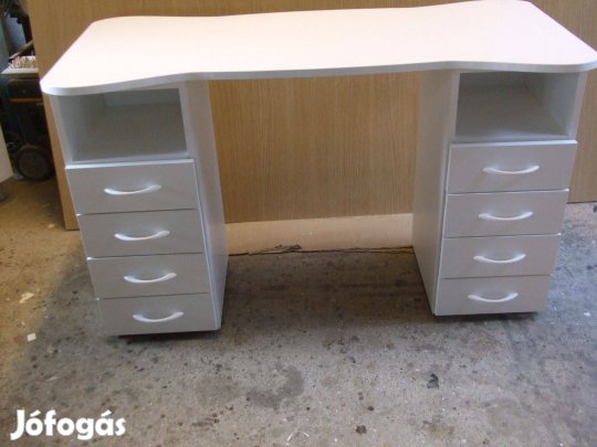 Új műkörmös asztal 120 cm kozmetika bútor körmös íróasztal 2x4F