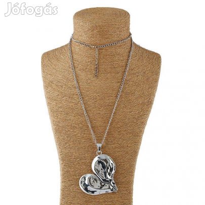 Új nagyméretű szív medál - hosszú lánccal (többféle)