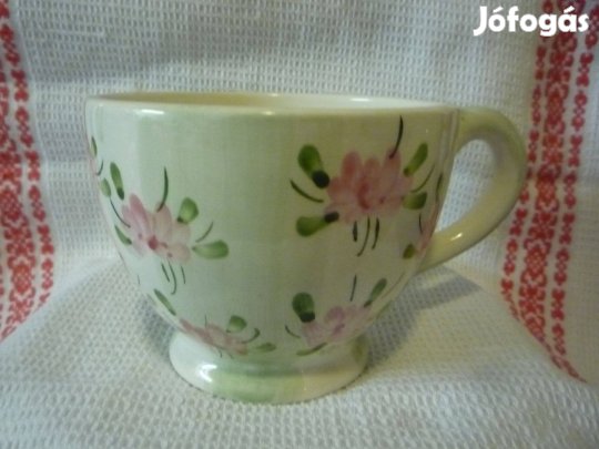 Új nagyméretű virágos kerámia teás cappucinos bögre 2 db egyben