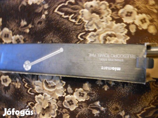 Új nemesacél 30-49x6cm felcsavarozható törölközőtartó