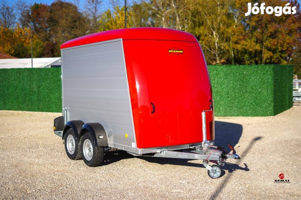 Új német dobozos motorszállító utánfutó (2700kg) akciósan 4.090.000 Ft