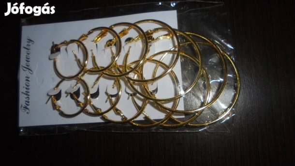 Új női bizsu arany színű karika fülbevaló - több méret