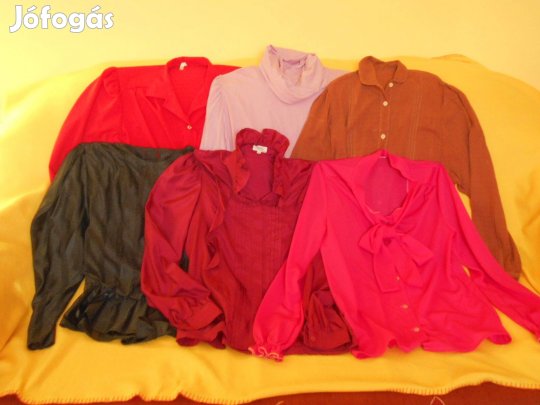Új női blúz- 6 db. Szép, színes, díszes, hosszú ujjú. 36-48