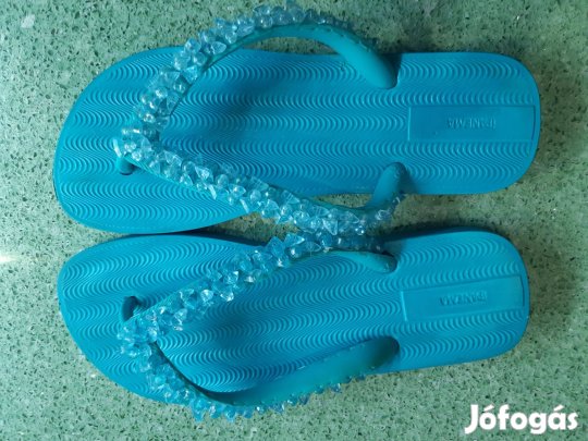 Új női kék papucs