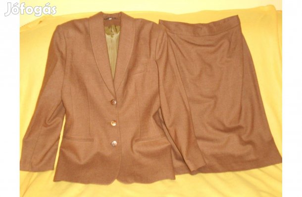 Új női kosztüm, szép, barna szövet. Divatos, bélelt. 43 - as, XL