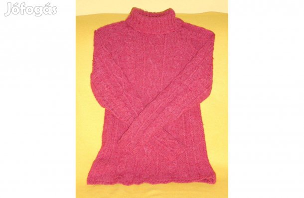 Új női pulóver, kézzel kötött, nagyon csinos, mályvaszín. M-es