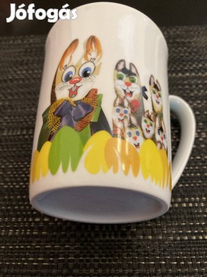 Új nyuszis jelöletlen porcelán bögre!