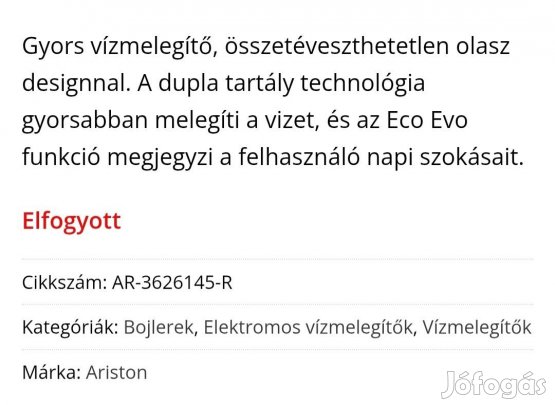 Új okosbojler eladó