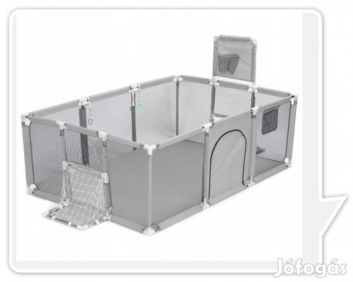 Új óriás járóka, babakarám + játszószőnyeg, szürke 