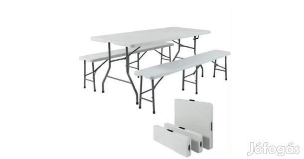 Új összecsukható sörpad Kerti étkezőgarnitúra asztal + 2 db pad