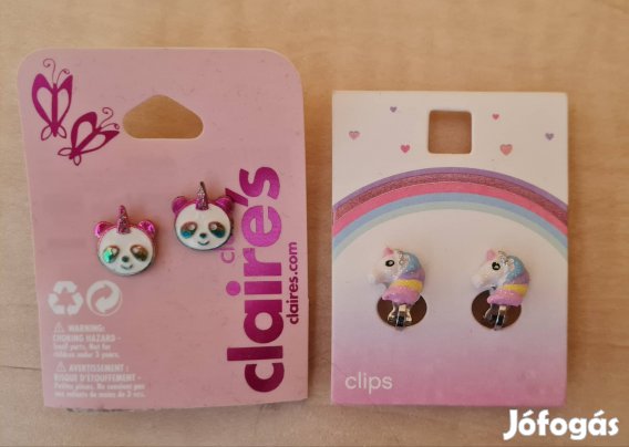 Új panda, ill. unikornis fülbevaló. Darabár.