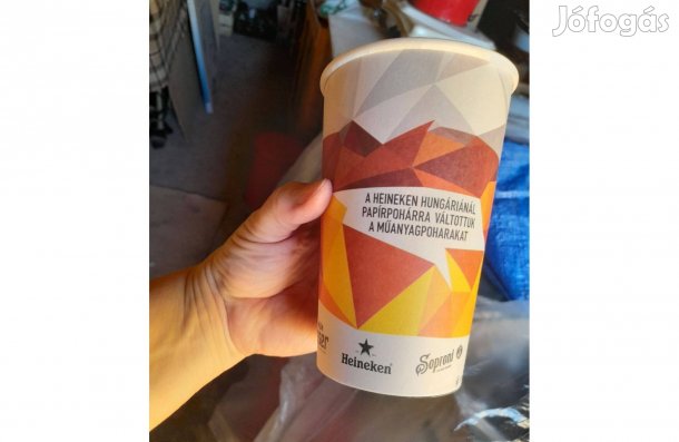 Új papír pohár eldobható pohár 0,5L üdítő sör büfé gasztro 25db