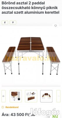 Új piknik asztal