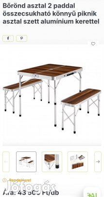 Új piknik asztal 