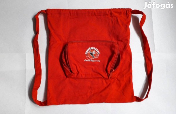 Új piros Coca Cola összehajtható vászon gyerek hátizsák 30*33 cm
