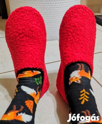 Új piros, meleg szoba papucs/ mamusz 4243 unisex