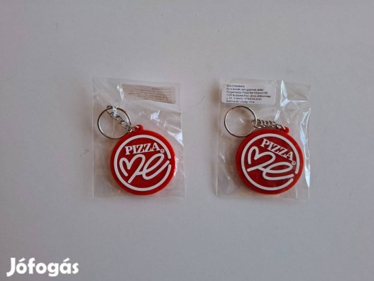 Új piros műanyag kulcstartó fém karikával darabár 5 cm