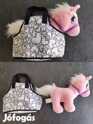 Új plüss ló színezhető táskában