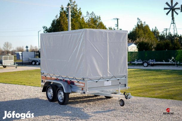 Új ponyvás utánfutó (265x150cm) rendszámmal akciósan csak 887.000 Ft!