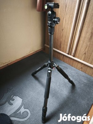 Új profi karbon tripod állvány precíz tokban (max.164 cm)