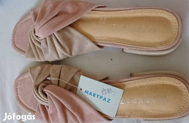 Új púder és barna női papucs (39)