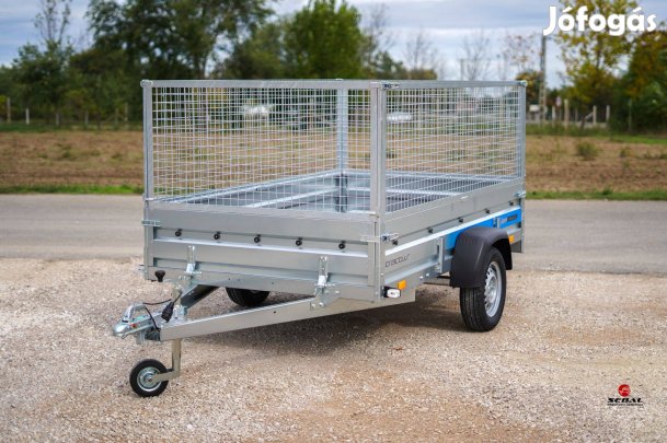 Új rácsos 263cm-es utánfutó rendszámmal akciósan Szegeden 777.000 Ft!