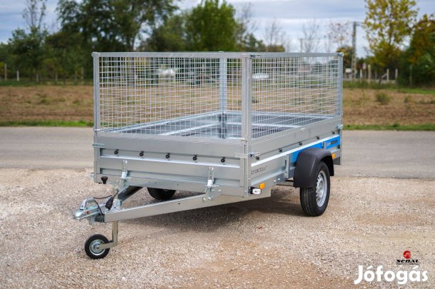 Új rácsos utánfutó (263x150cm) rendszámmal akciósan csak 777.000 Ft!