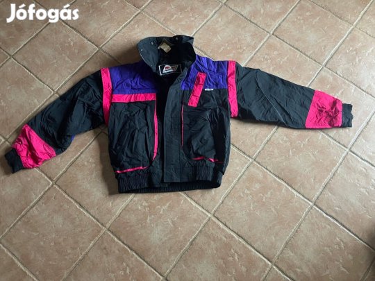 Új retro motoros dzseki levehető újjal S-es fekete-lila eladó