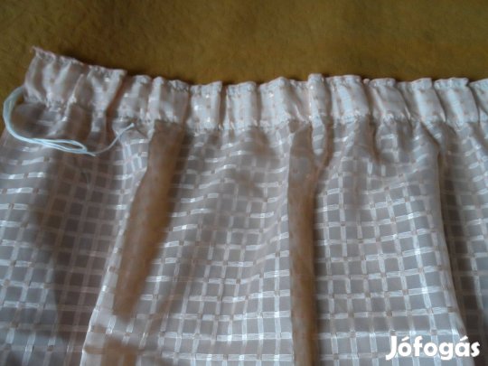 Új rózsaszín kockás függöny 108x115cm