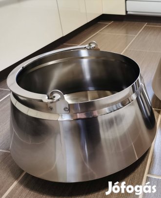 Új rozsdamentes, inox bogrács, vastagfalú 16L