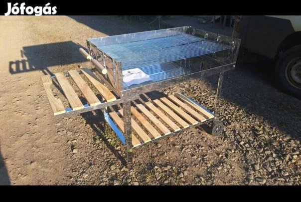 Új rozsdamentes nagy grillkocsi, grillező 