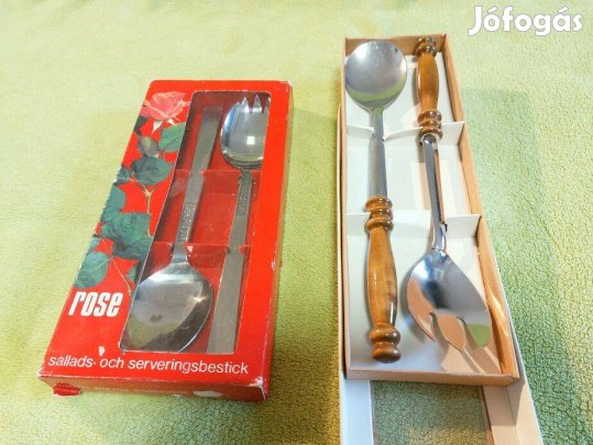 Új rozsdamentes salátaszedő tálaló készlet