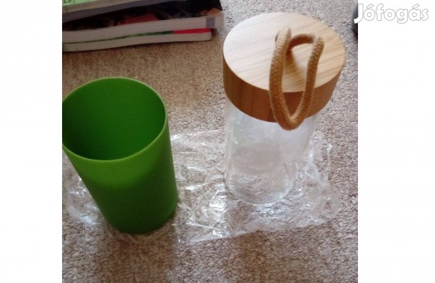 Új smootie shaker bambusz tető szilikon borítás ajándékba is