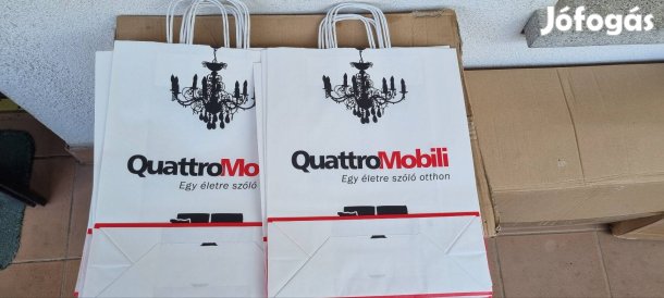 Új sodrottfülű papírtáska, papírszatyor kb 600db