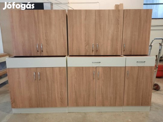 Új sonoma-fehér konyhabútor, akár bontva isa (AN160)