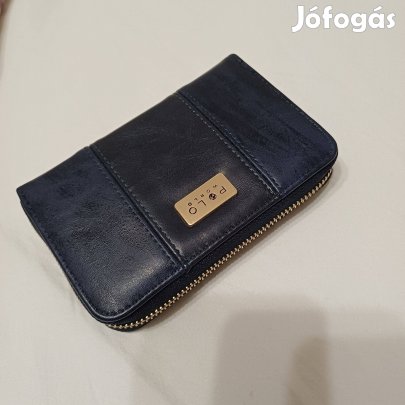 Új sötétkék műbőr női pénztárca