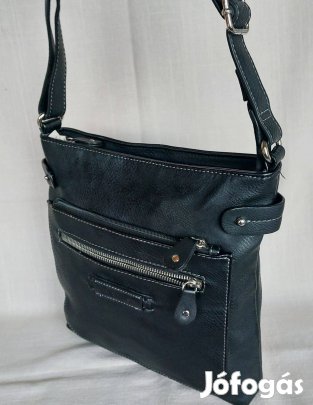 Új spanyol fekete bőr női táska