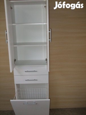 Új szennyestartós fürdőszoba szekrény 50 cm széles bútor Szdn3tA2F