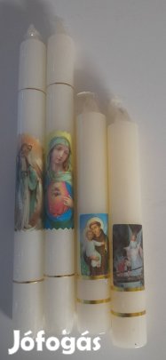 Új szentképes díszgyertya szett 4 db 